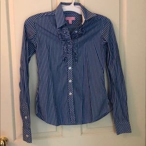 Lilly Pulitzer Striped Button-Up with Ruffles